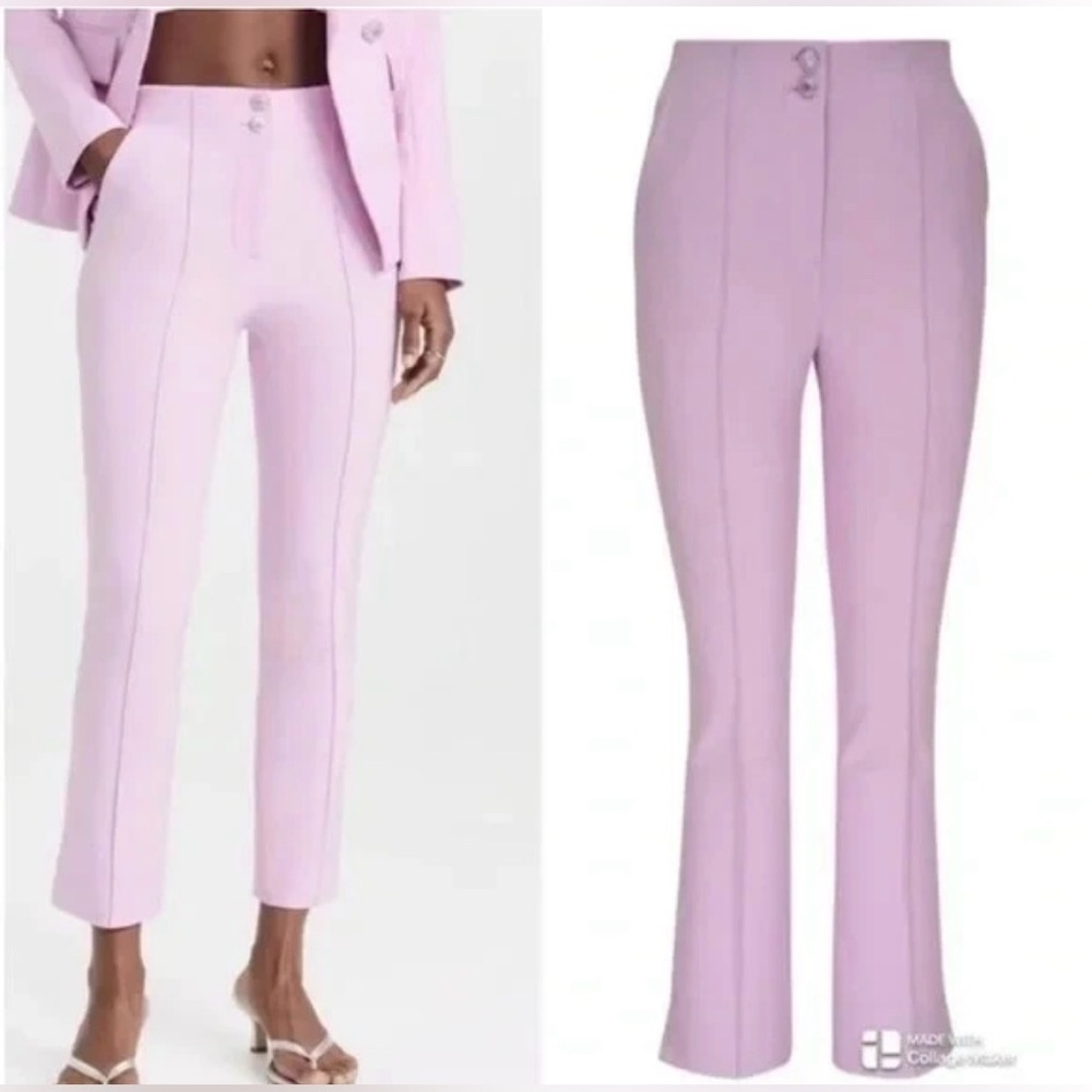 Veronica Beard Kean Lilac Cropped stretch Pleated Pants Sz 4 NWT $428